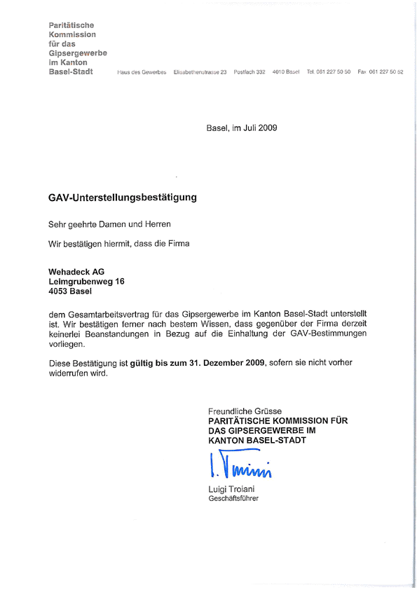 GAV Nachweis Gipser BS