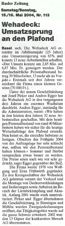 BaZ vom 15. Mai 2004